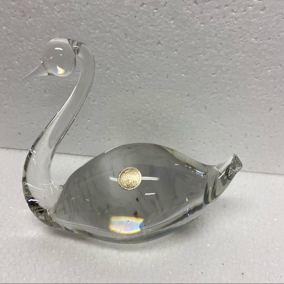 Vintage Kosta Leaded Glass Swan Figurine Sweden - Picture 2 of 8